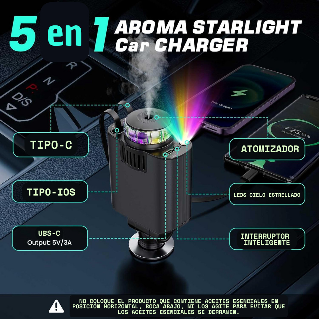 Cargador de coche 5 en 1